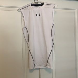 UNDER ARMOUR White Men’s Compression Tank; Size S; Rarely Worn